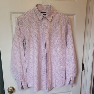 GAP Men's Casual Button Down Shirt - White and Purple